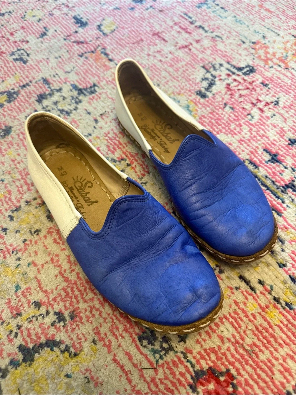 Sabah men’s Blue and White Slip-On Men's Shoes 43